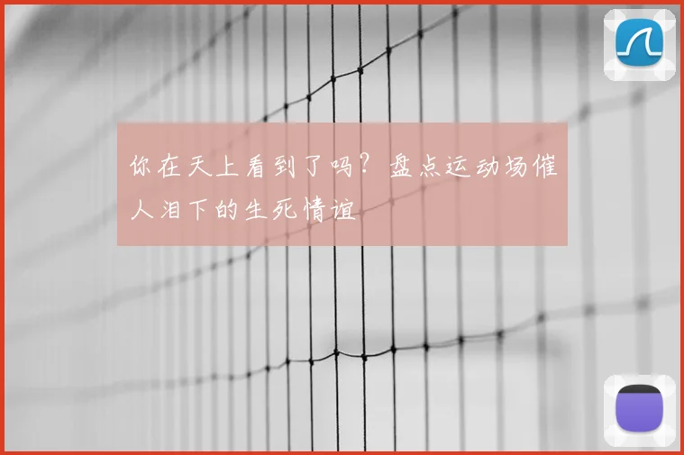 你在天上看到了吗?盘点运动场催人泪下的生死情谊